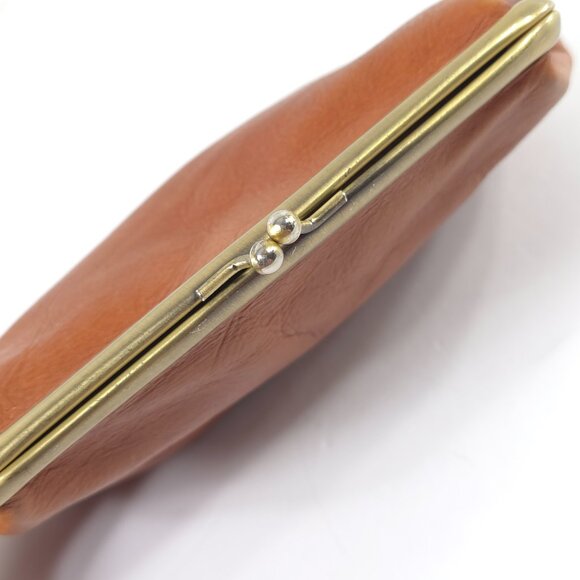 PATRICIA NASH BROWN LEATHER COIN WALLET WITH CLASP CLOSURE *NO WRISTLET STRAP* - Picture 7 of 16